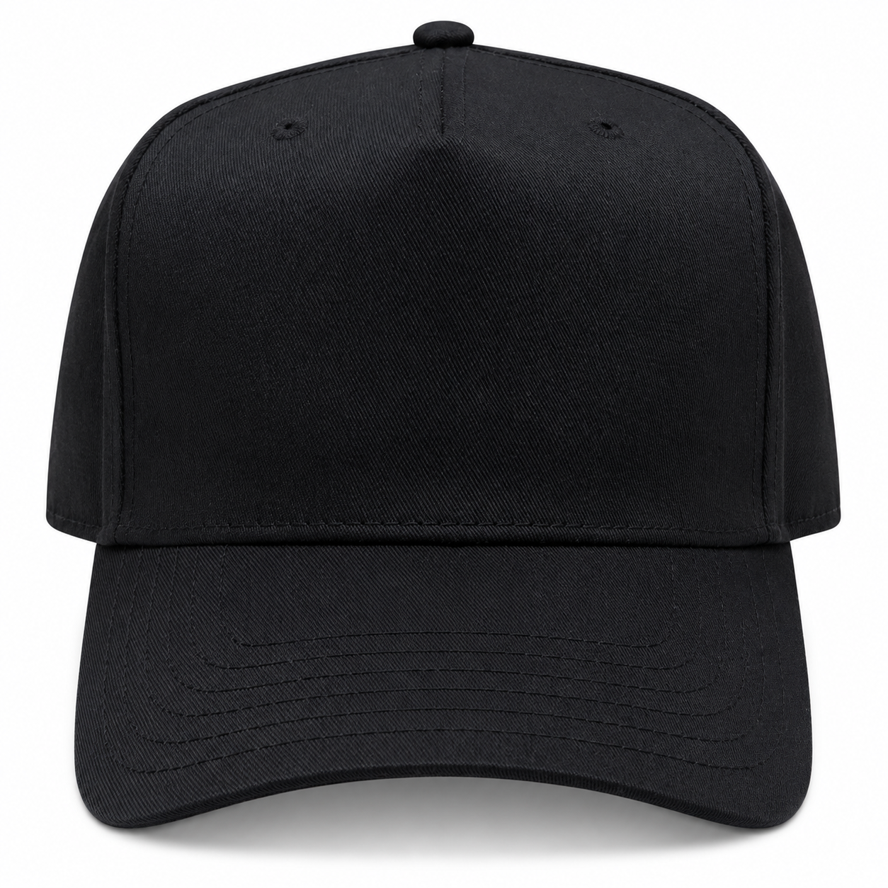 Hat - Cotton Twill - Black - Black - Structured