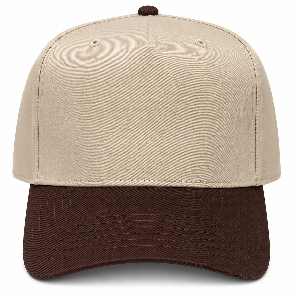 Hat - Cotton Twill - Brown - Dark Brown/Natural - Structured