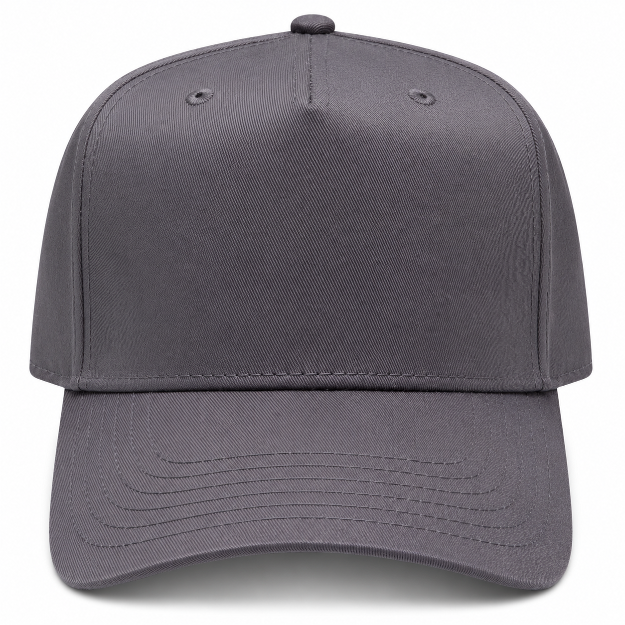 Hat - Cotton Twill - Gray - Charcoal Gray - Structured