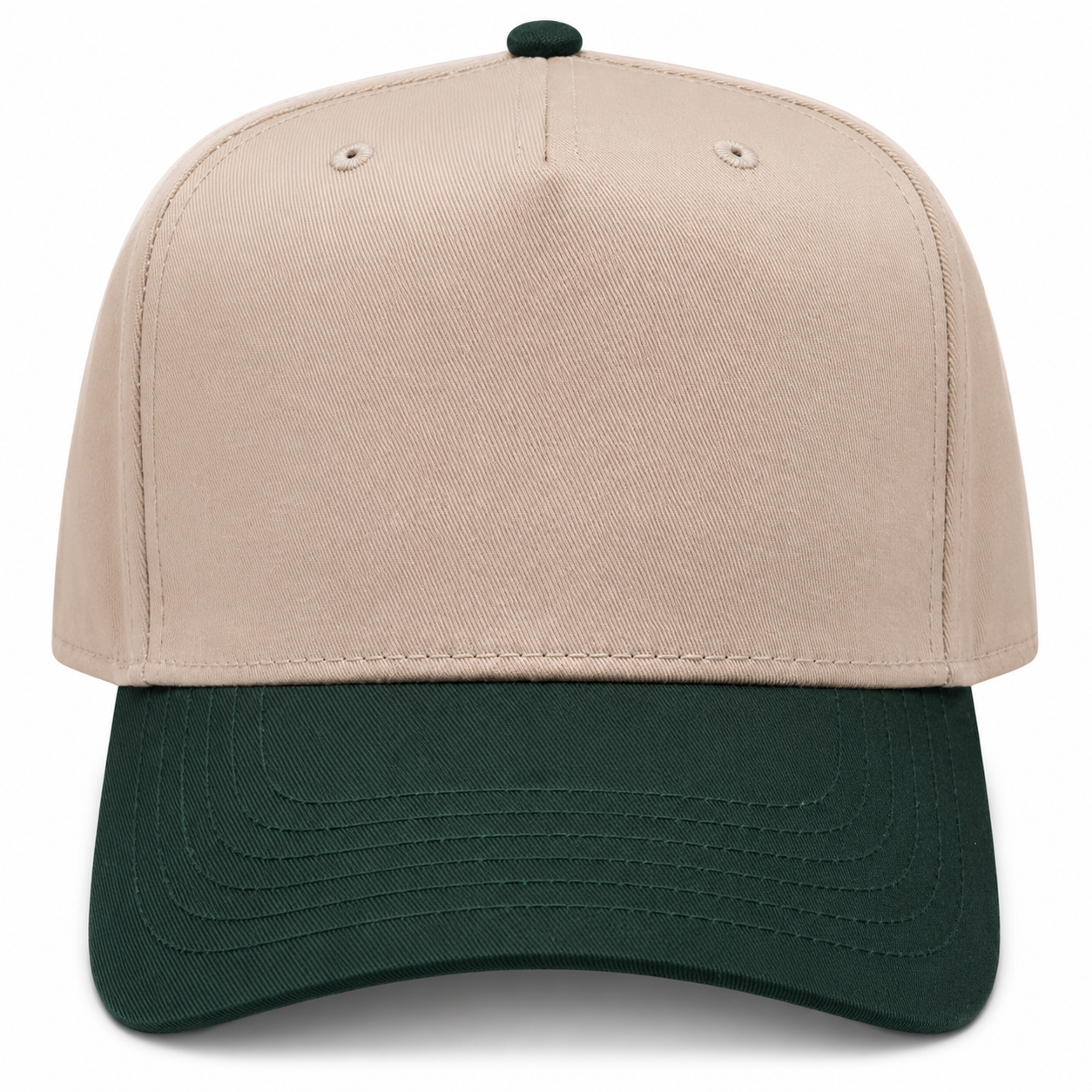 Hat - Cotton Twill - Green - Dark Green/Khaki - Structured