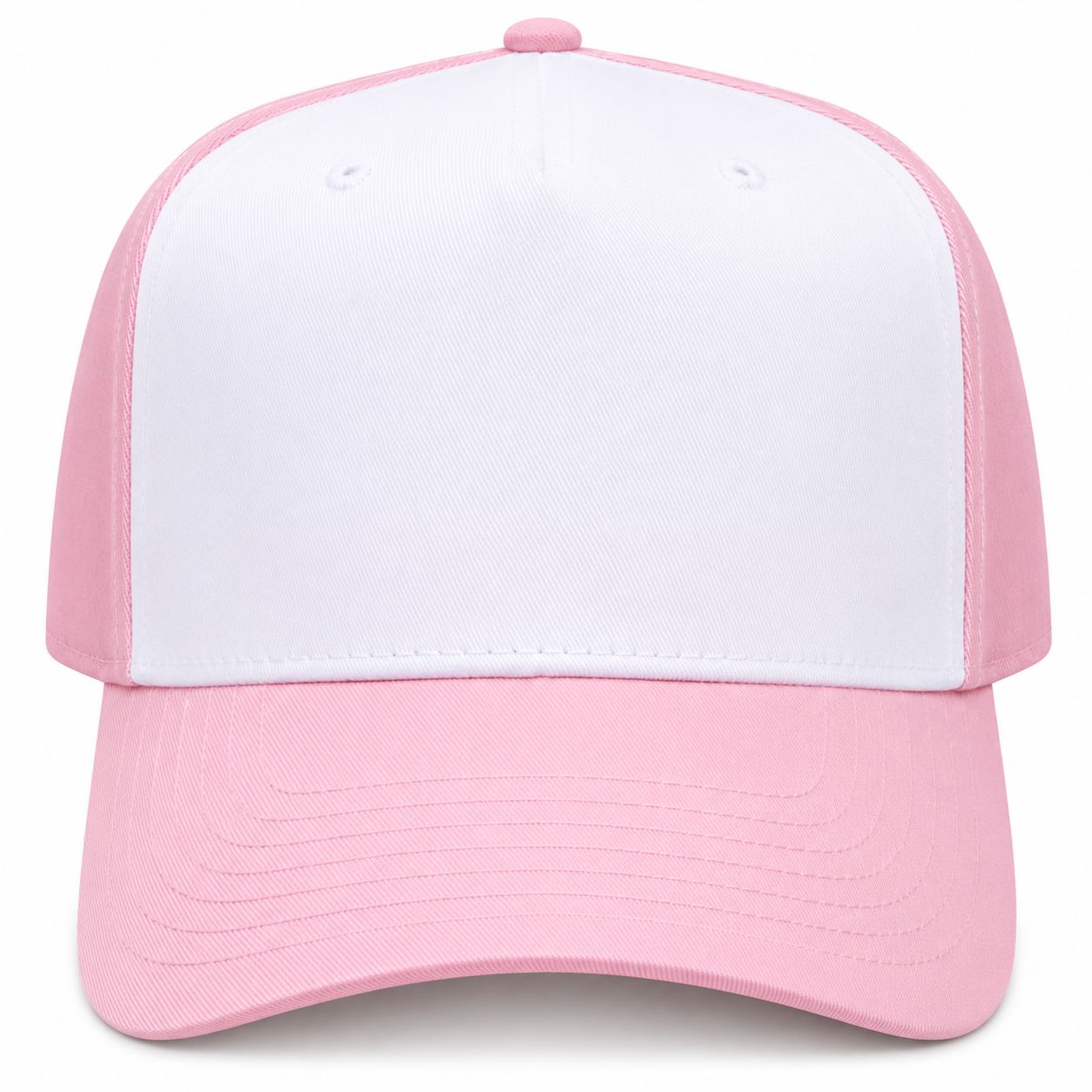 Hat - Cotton Twill - Pink - Pink/White/Pink - Structured