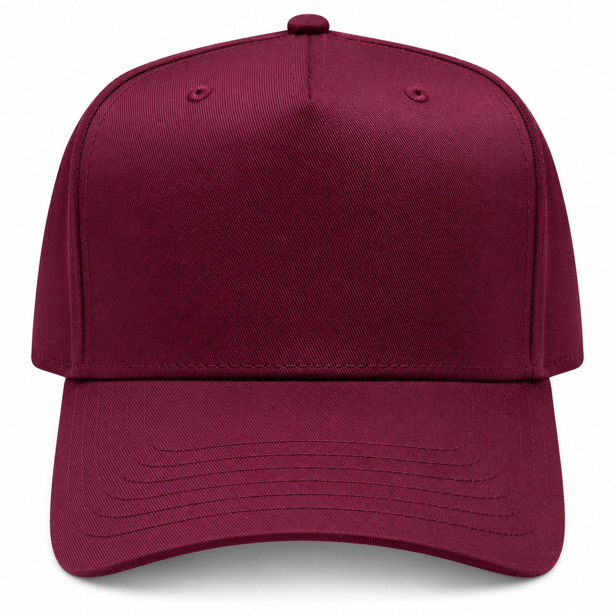 Hat - Cotton Twill - Red - Maroon - Structured