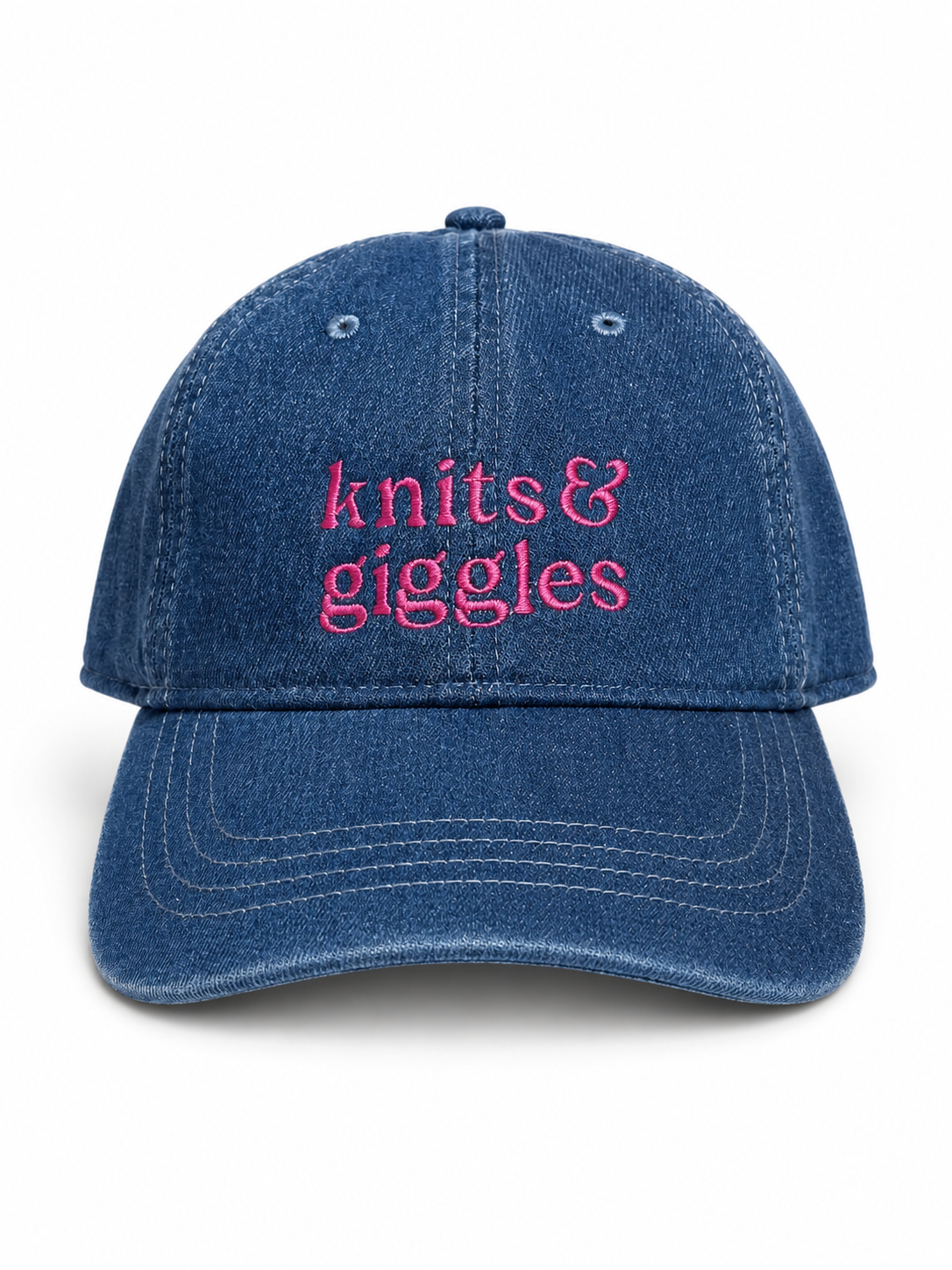 Medium Denim Hat | Make(r) Your Own | Custom Embroidered Knitting Hat for Makers