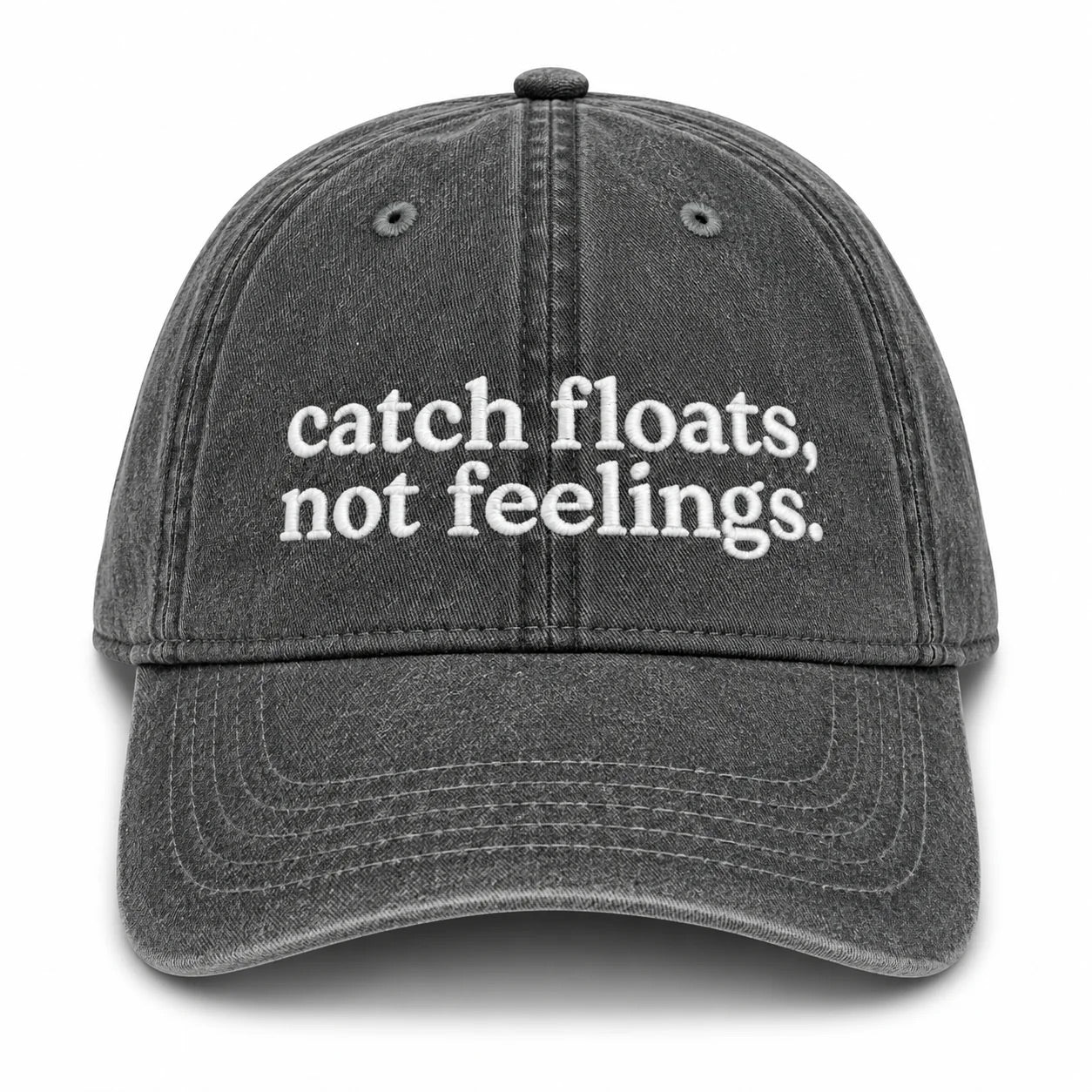 Catch Floats, Not Feelings - Charcoal Hat – White Embroidery | TIMI