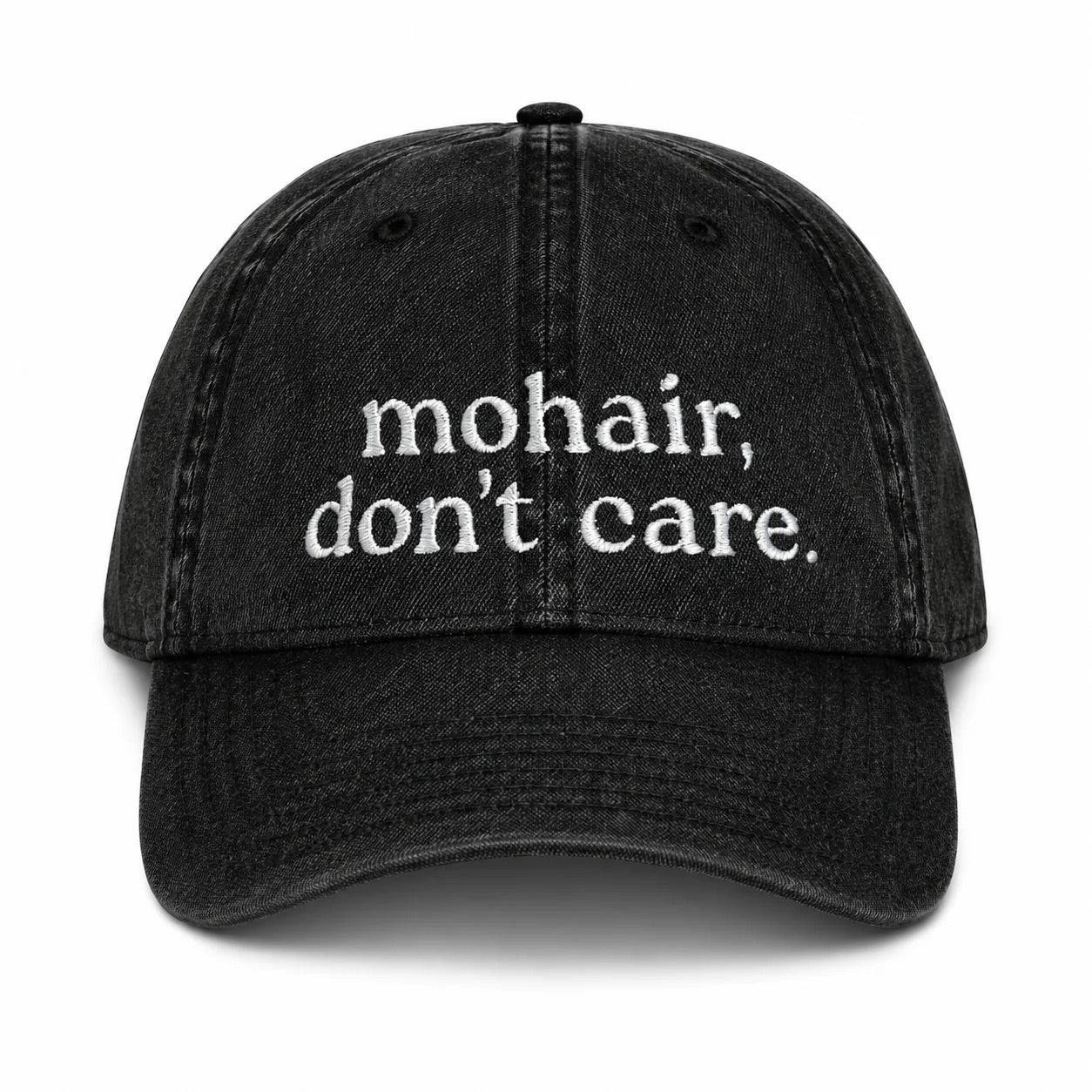 Mohair, Don’t Care - Black Hat – White Embroidery | TIMI