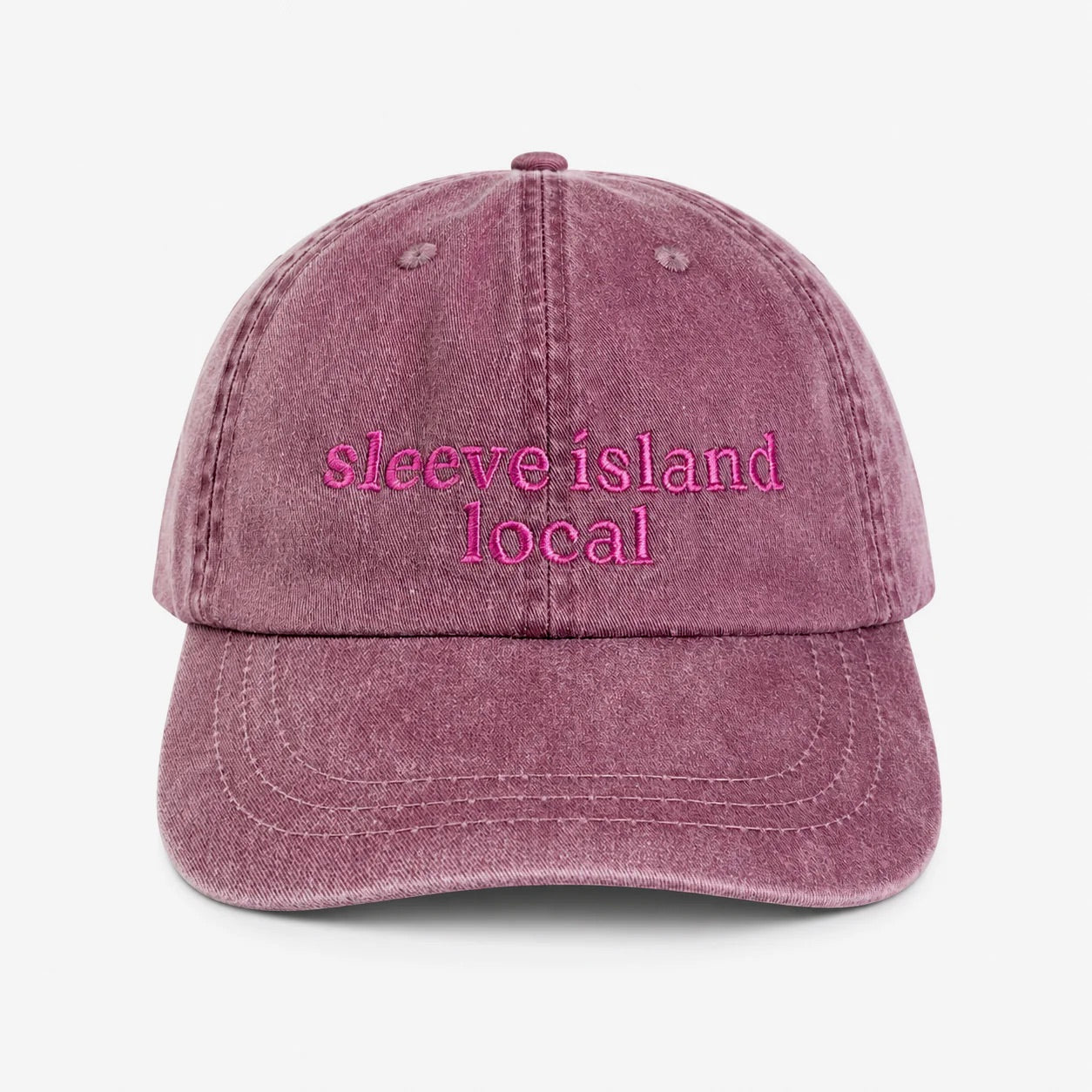 Sleeve Island Local - Maroon Hat – Pink Embroidery | TIMI