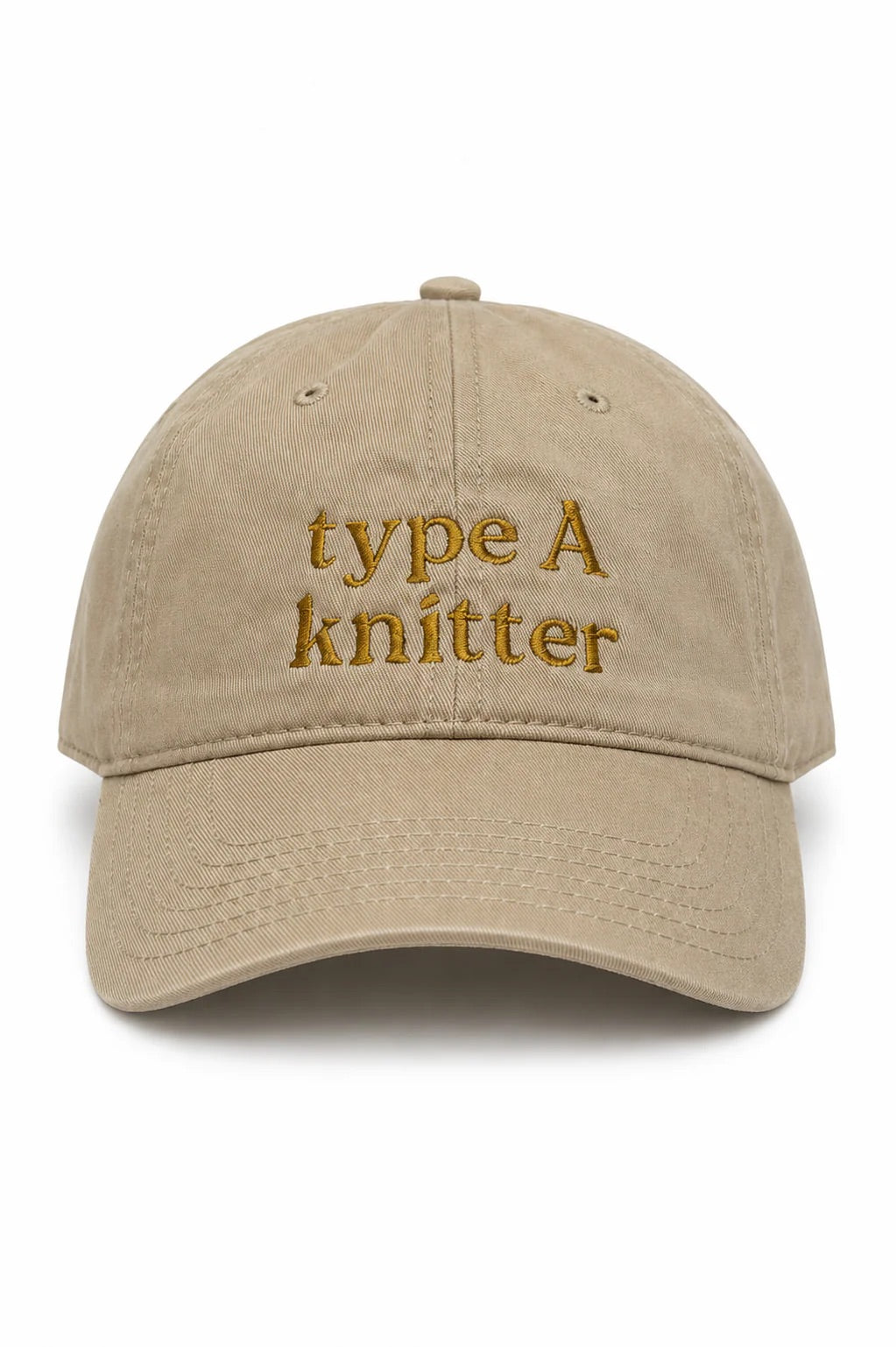 Type A Knitter - Tan Hat – Old Gold Embroidery | Maker Favorite