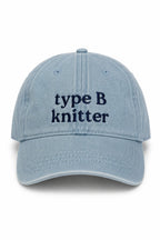 Type B Knitter - Light Wash Denim Hat – Navy Embroidery | Maker Favorite