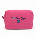 I Love Peer Gynt - Pink Waffle Project Pouch – Navy + Baby Blue Embroidery | Maker Favorite