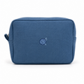 Yarn Icon – Dark Blue Waffle Project Pouch – Blue Embroidery | Maker Favorite