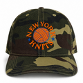 New York Knits – Camo Hat – Orange + Blue Embroidery | TIMI
