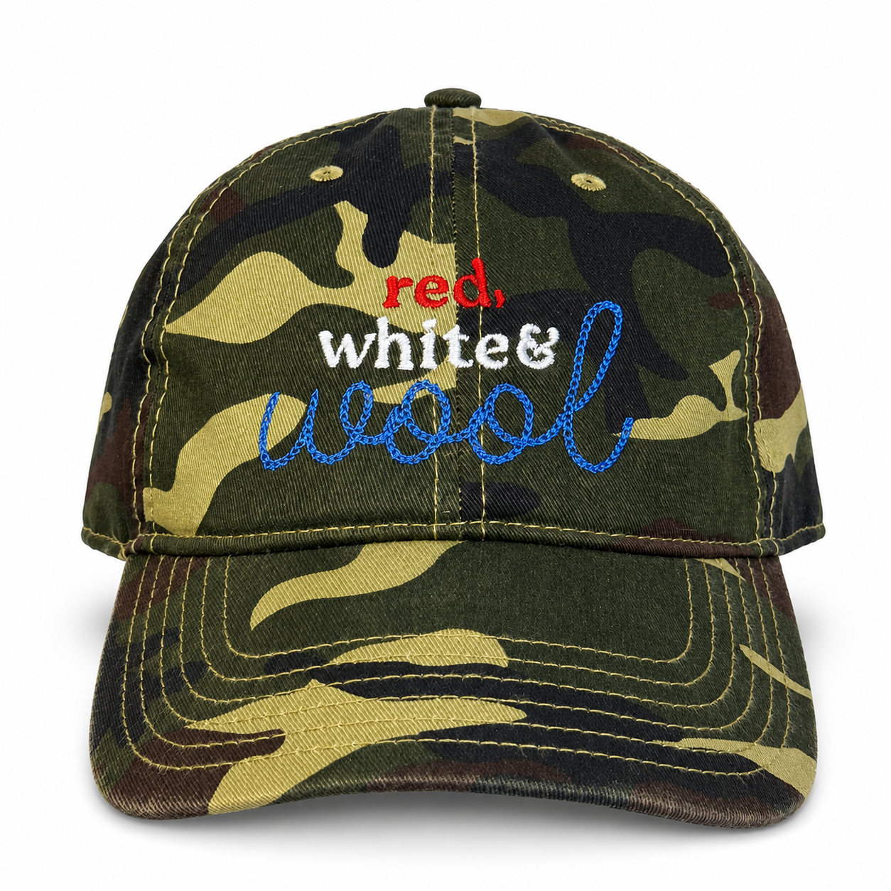 Red, White & Wool – Camo Hat – Chainstitch Embroidery | TIMI