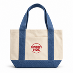 Hobby Hoe – Mini Denim/Natural Pocket Tote – Red Embroidery | TIMI