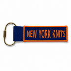 New York Knits – Bag Charm – Blue + Orange Embroidery | TIMI