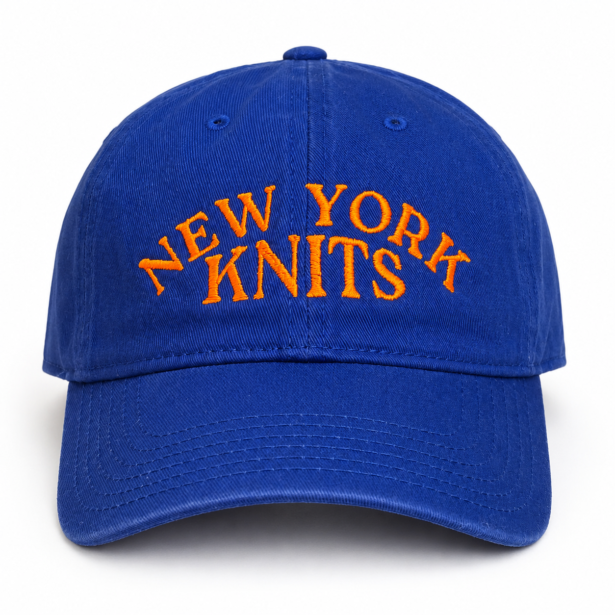New York Knits – Royal Dad Hat – Orange Embroidery | TIMI