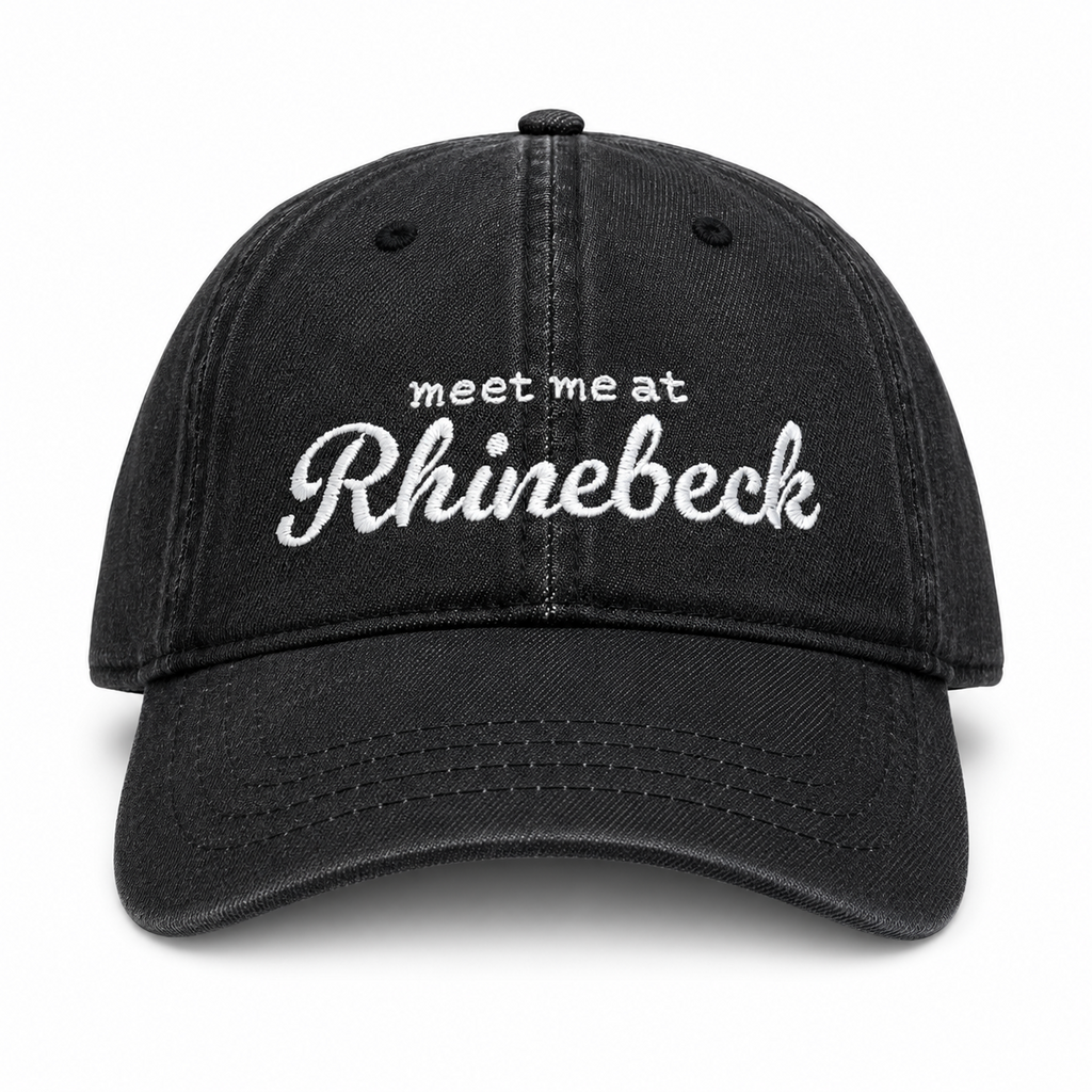Meet Me at Rhinebeck – Black Denim Hat – White Embroidery | TIMI