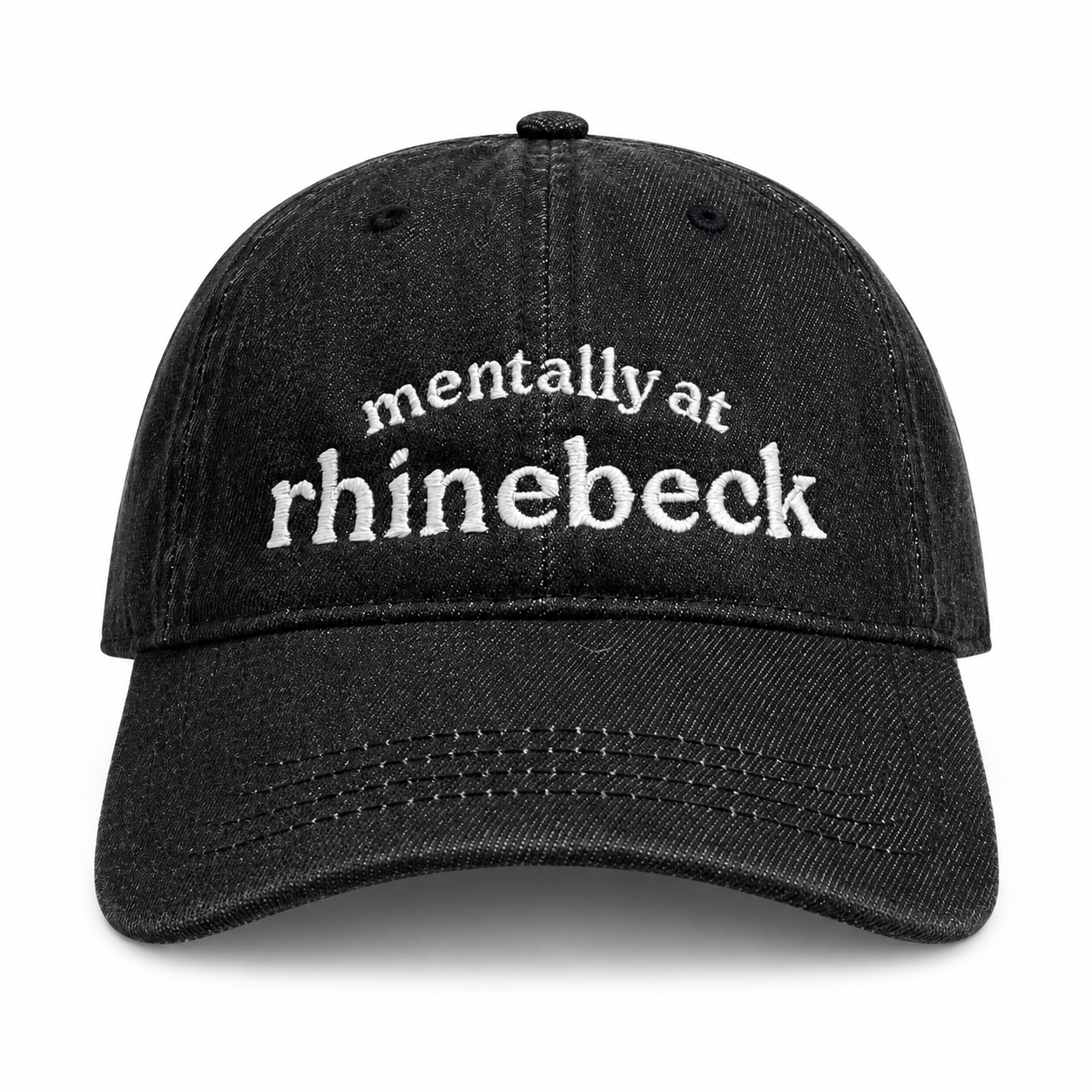 Mentally at Rhinebeck – Black Denim Hat – White Embroidery | TIMI