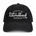 This Is My Rhinebeck Sweater – Black Denim Hat – White Chainstitch Embroidery | TIMI