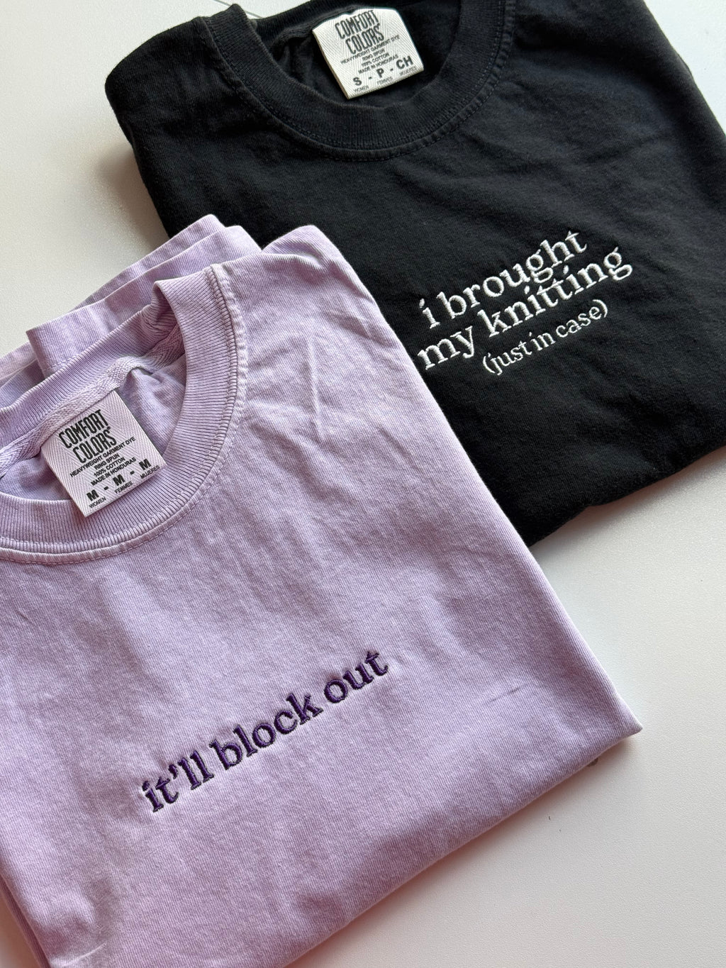 It’ll Block Out – Boxy Crop Tee – Tonal Embroidery