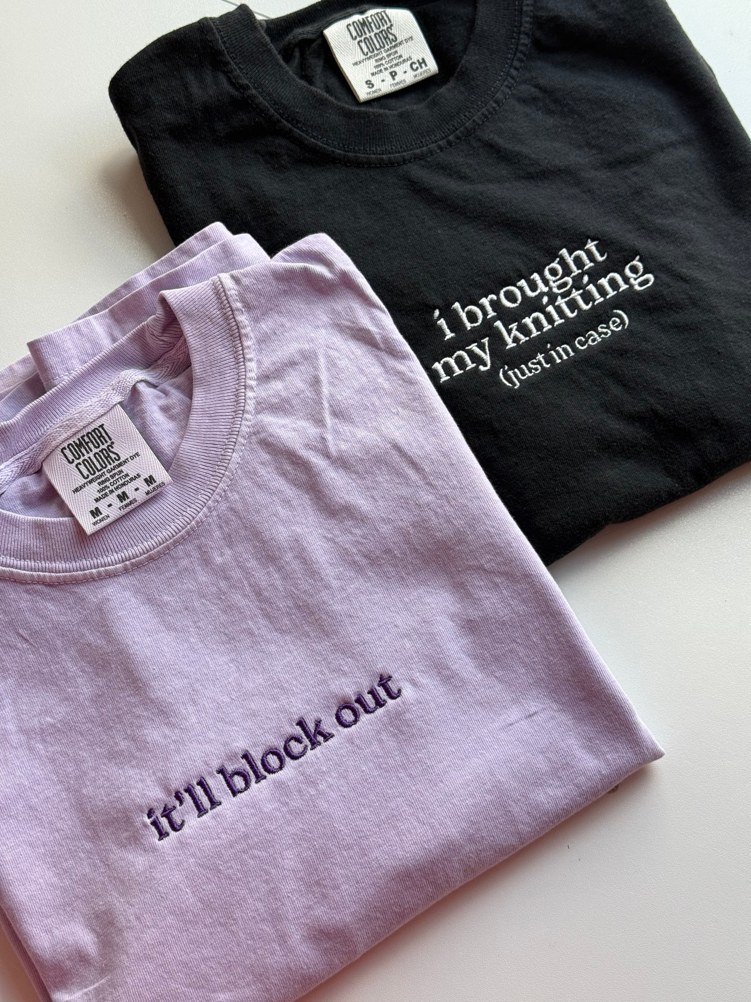 i brought my knitting (just in case) – Boxy Crop Tee (Tonal)