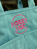 Hobby Hoe Light Denim TIMI Tote™ – Bright Pink Embroidery