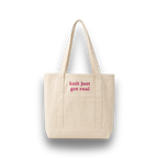 knit just got real - TIMI Canvas Tote Bag with Pockets