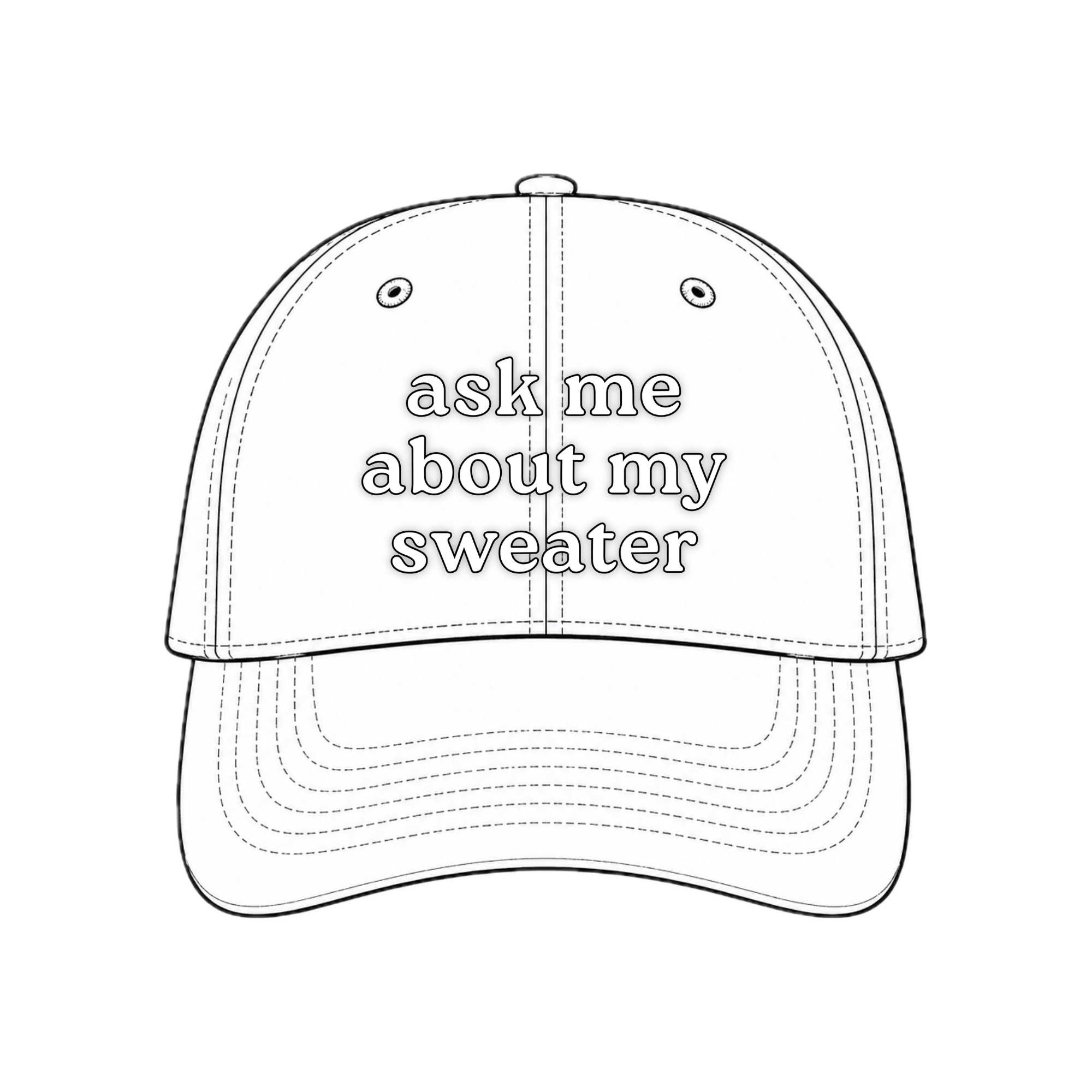 Ask Me About My Sweater - Custom Embroidered Fiber Festival Hat | Make(r) Your Own