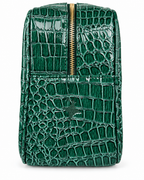 Contains Yarn Evergreen Premium Croc Pouch – Antique Gold Puff Embroidery
