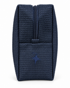 Fiber Freak Navy Premium Waffle Pouch – Merlot Fishtail Embroidery