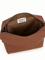Serial Hobbyist Chocolate Brown Premium Waffle Pouch – Baby Blue 3D Puff Milkshake Embroidery