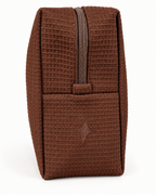 Serial Hobbyist Chocolate Brown Premium Waffle Pouch – Baby Blue 3D Puff Milkshake Embroidery