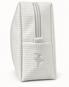Could Be Worsted White Premium Waffle Pouch – Slate Blue Gothic Embroidery