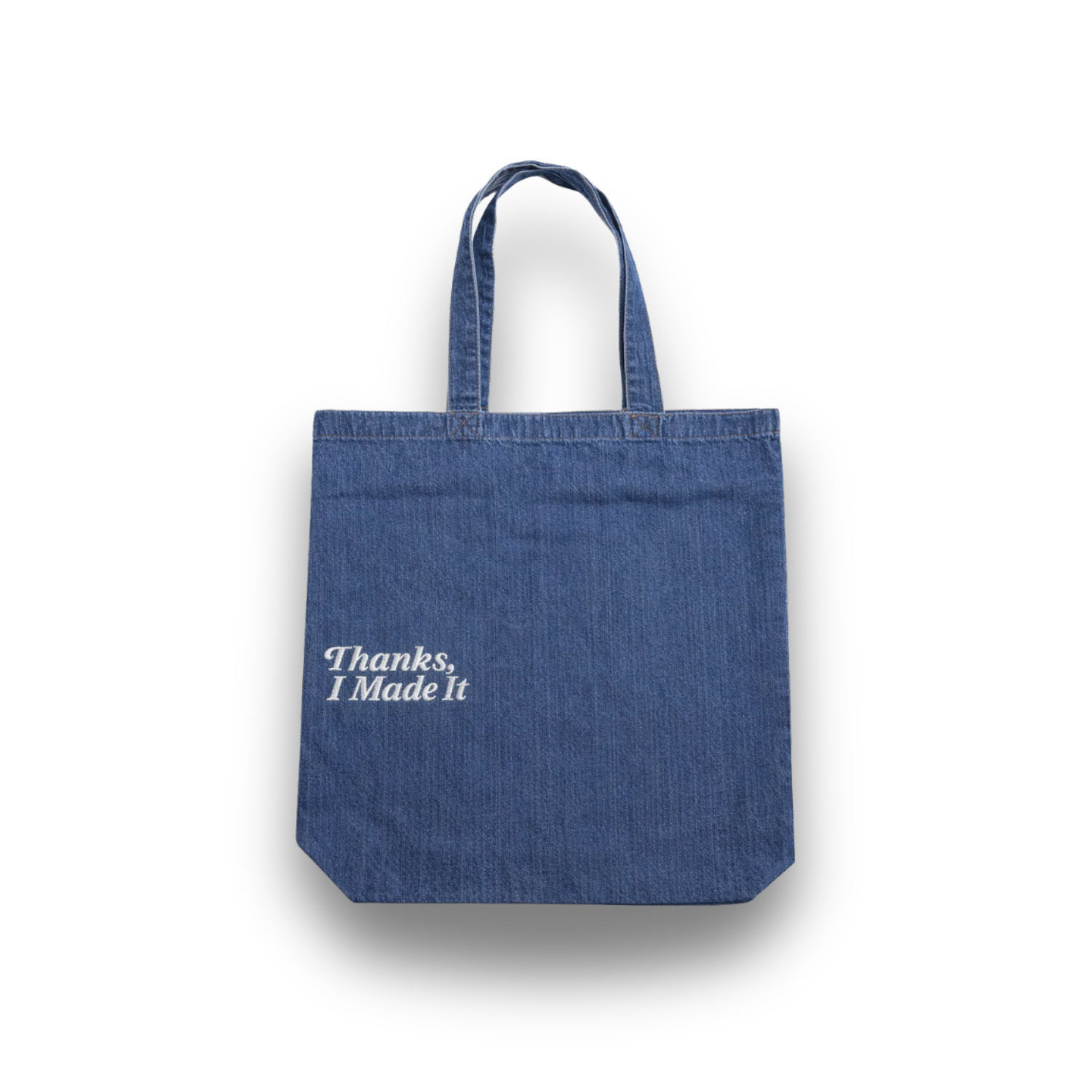 Thanks, I Made It - TIMI Denim Tote – Embroidered Project Bag for Makers
