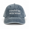 Could Be Worsted - Acid Wash Denim Hat – White Embroidery | TIMI