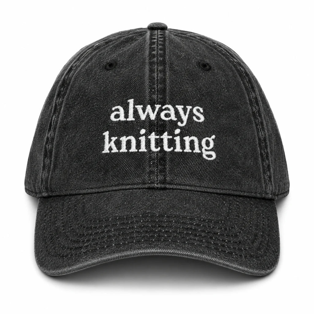 Black Denim Hat | Make(r) Your Own| Custom Knitting Hat for Makers