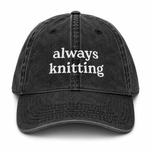 Black Denim Hat | Make(r) Your Own| Custom Knitting Hat for Makers