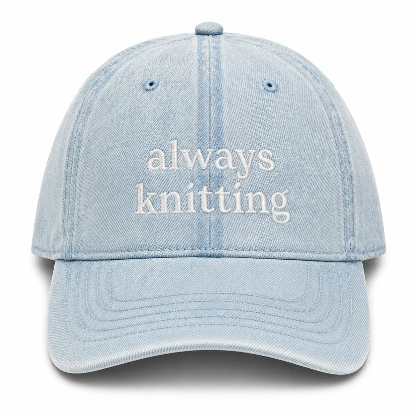Light Wash Denim Hat | Make(r) Your Own | Custom Knitting Hat for Makers