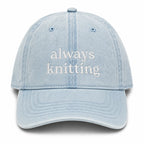 Light Wash Denim Hat | Make(r) Your Own | Custom Knitting Hat for Makers