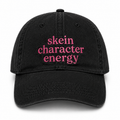 Skein Character Energy - Black Denim Hat – Pink Embroidery |TIMI