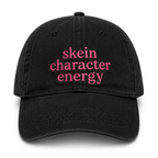 Skein Character Energy - Black Denim Hat – Pink Embroidery |TIMI