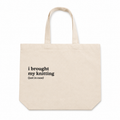I Brought My Knitting (Just in Case) - Canvas Tote – Black Embroidery | TIMI