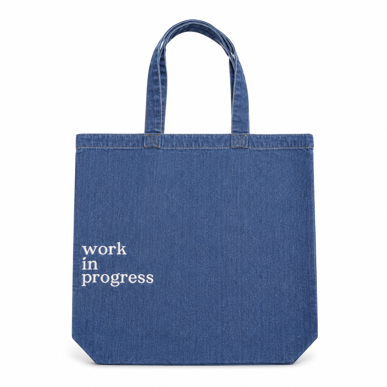 Work in Progress - Denim Tote – White Embroidery | Maker Favorite