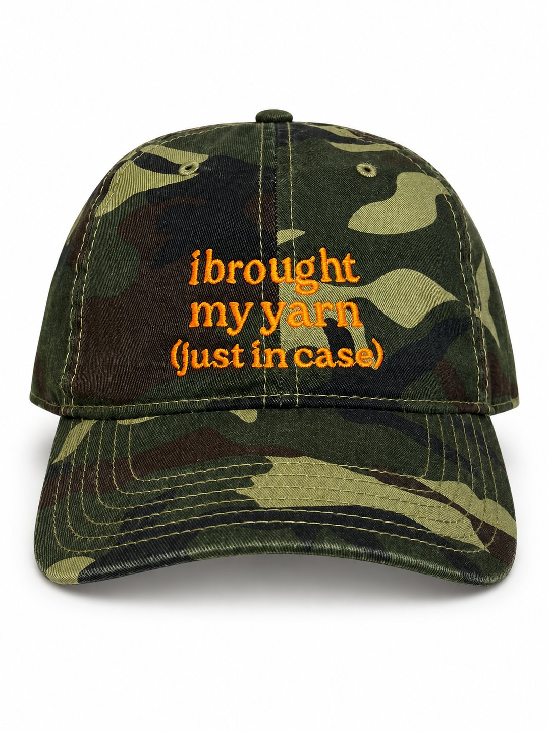 Camo Dad Hat | Make(r) Your Own | Custom Embroidered Knitting Hat for Makers
