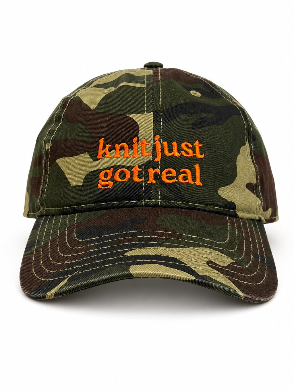 Camo Dad Hat | Make(r) Your Own | Custom Embroidered Knitting Hat for Makers