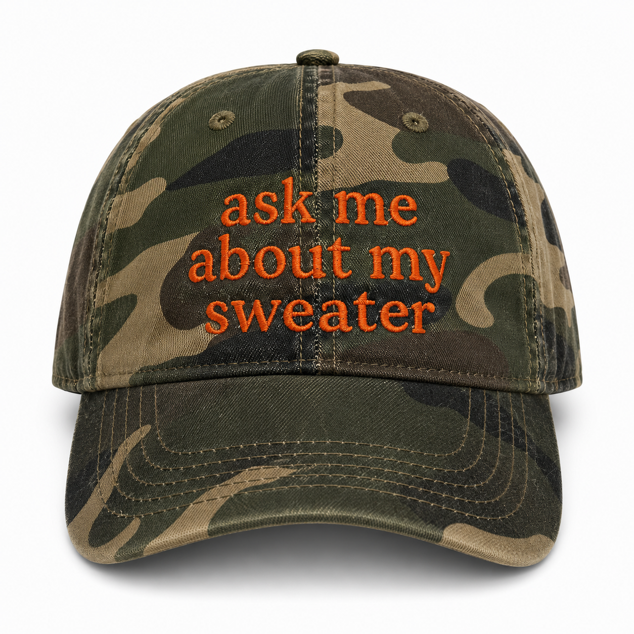 Ask Me About My Sweater - Custom Embroidered Fiber Festival Hat | Make(r) Your Own