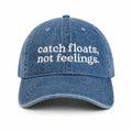 Catch Floats, Not Feelings - Medium Wash Denim Hat – White Embroidery | TIMI