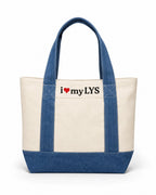 Make(r) Your Own | Mini Denim/Canvas Pocket Tote Bag | Embroidered Knitting Project Tote