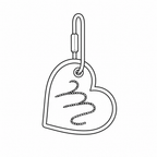 Custom embroidered initial monogram bag tag with selectable fabric, thread color, shape, and optional squishy finish