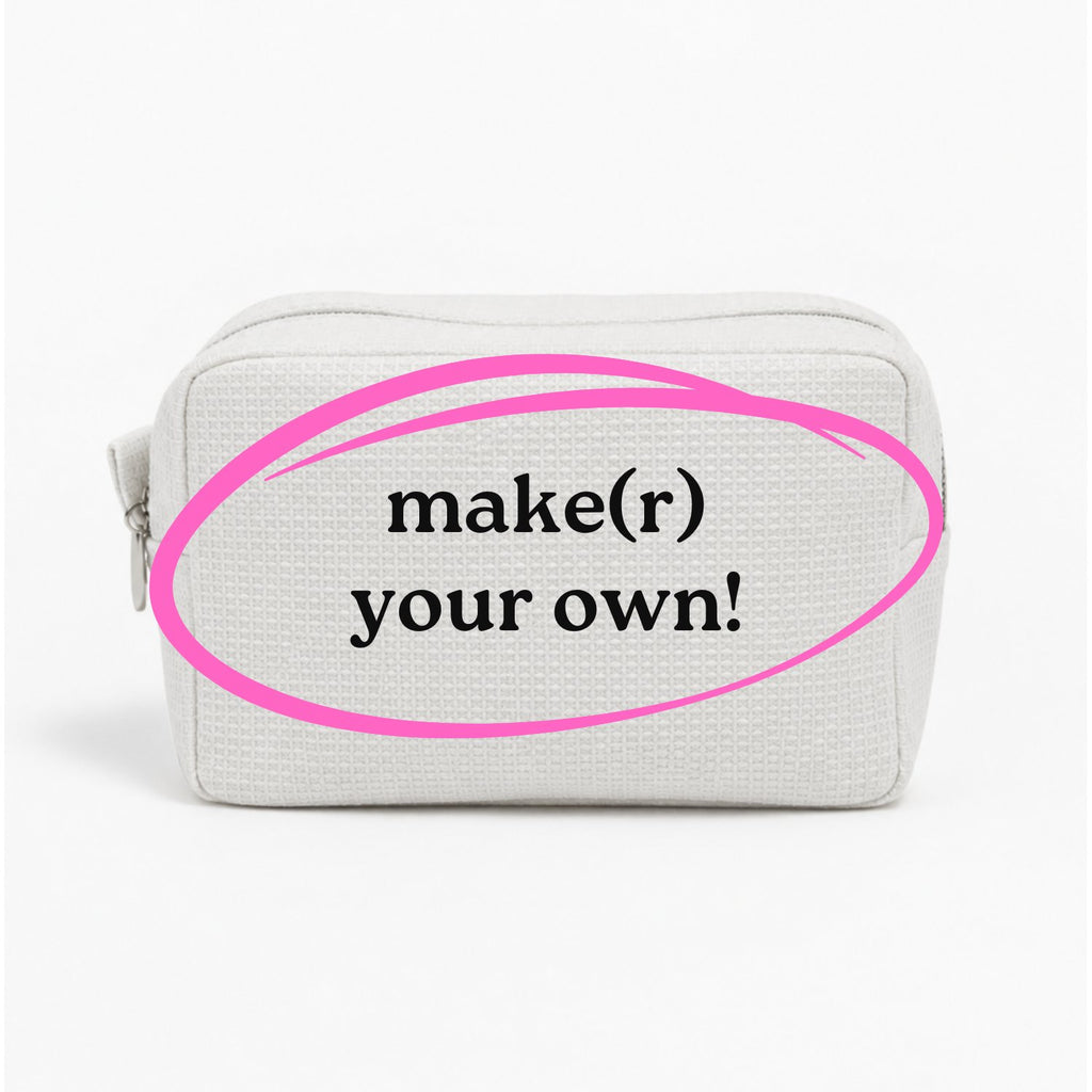 White | Make(r) Your Own | The “Just In” Case | Personalized Embroidered Waffle Project Pouch