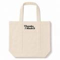Thanks, I Made It – Canvas Tote Bag with Pockets – Black Embroidery | Maker Favorite